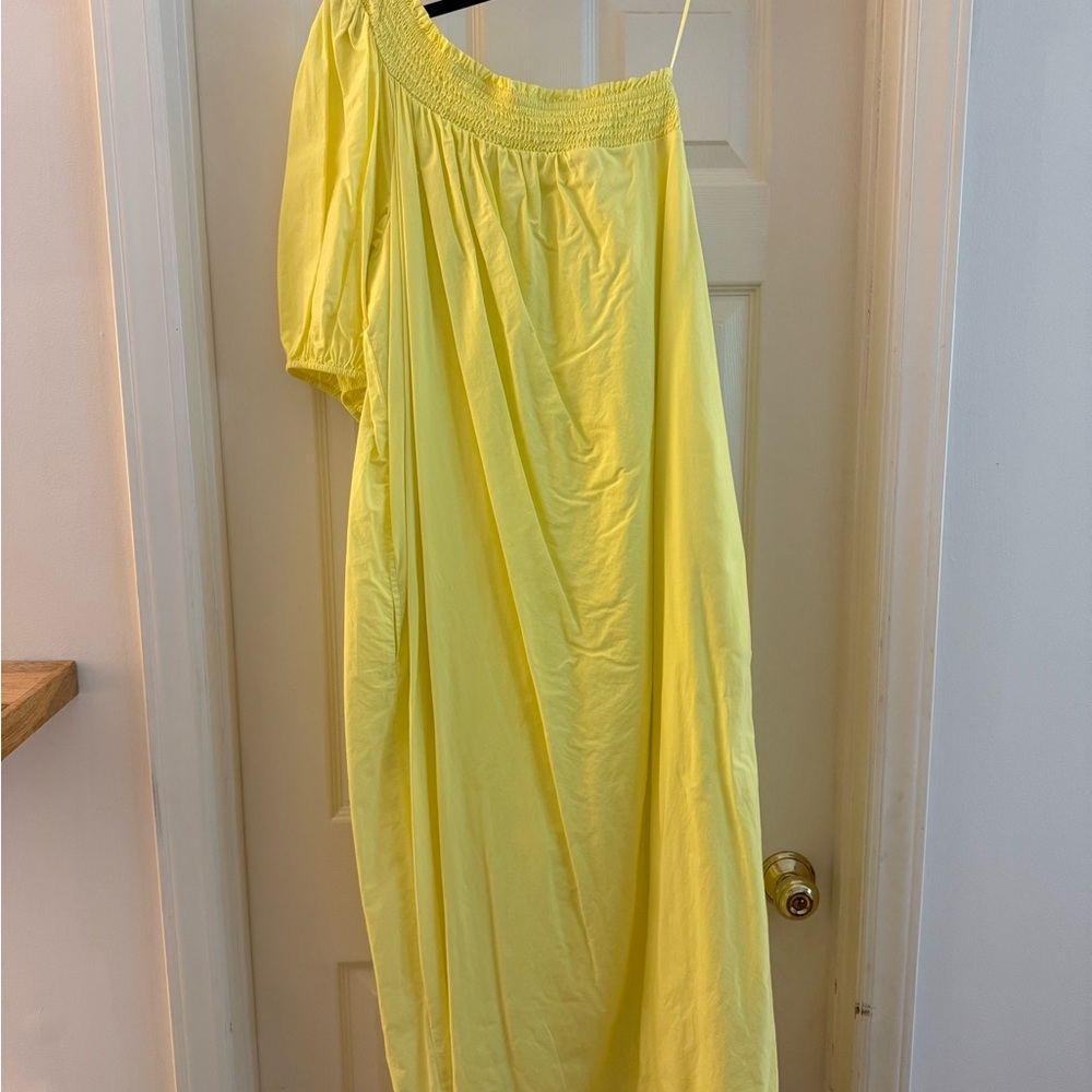 Anthropologie Lemon One-Shoulder Dress